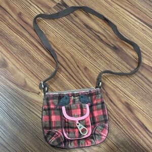 Y2K Juicy Couture Plaid Small Purse with Bird Design
